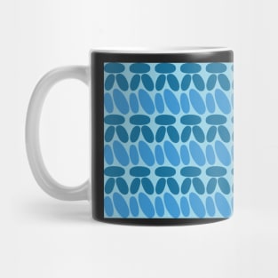 Faux crochet pattern in dark and light blue tones Mug